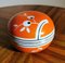 Small Vintage German Round Orange and White Porcelain Box 1