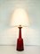 Dänische moderne Tischlampe aus rotem Glas von Bent Nordsted für Kastrup Holmegaard, Denmark, 1960er 2