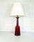 Danish Modern Table Lamp in Red Glass by Bent Nordsted for Kastrup Holmegaard, Denmark, 1960s 1