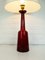 Danish Modern Table Lamp in Red Glass by Bent Nordsted for Kastrup Holmegaard, Denmark, 1960s 3
