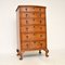 Antique Burr Walnut Bow Front Chest of Drawers, Image 3