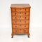 Antique Burr Walnut Bow Front Chest of Drawers 1