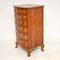 Antique Burr Walnut Bow Front Chest of Drawers, Image 12