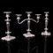 Antique English Victorian Silver Plated Candlesticks, Set of 3, Image 1