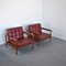 Teak Leather Armchairs by Georges Coslin for 3V Arredamenti Padova, 1960s, Set of 2, Image 7