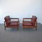 Teak Leather Armchairs by Georges Coslin for 3V Arredamenti Padova, 1960s, Set of 2 2