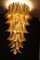 Lámpara de araña larga de cristal de Murano dorado, Imagen 1