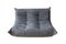 Grey Microfiber Togo 2-Seat Sofa by Michel Ducaroy for Ligne Roset 1