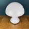 Retro White Opaline Glass Mushroom Table Lamp, Italy, 1980s 5