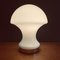 Retro White Opaline Glass Mushroom Table Lamp, Italy, 1980s 8