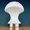 Retro Mushroom Tischlampe aus weißem Opalglas, Italien, 1980er 9