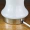 Retro White Opaline Glass Mushroom Table Lamp, Italy, 1980s 11