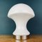 Retro White Opaline Glass Mushroom Table Lamp, Italy, 1980s 4