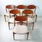 Mid-Century Chairs in Teak and Leather by Leonardo Fiori for Isa Bergamo Italy, Set of 6 2