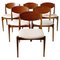 Mid-Century Chairs in Teak and Leather by Leonardo Fiori for Isa Bergamo Italy, Set of 6, Image 1