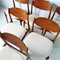 Mid-Century Chairs in Teak and Leather by Leonardo Fiori for Isa Bergamo Italy, Set of 6 3