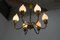 Brass and Opaline Glass Chandelier by Fog & Mørup, 1950s 6