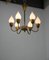 Brass and Opaline Glass Chandelier by Fog & Mørup, 1950s 7
