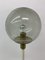 Lámpara de pie vintage en forma de globo de vidrio en oro blanco, años 70, Imagen 8