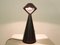 Lampada da tavolo minimalista in ceramica nera, anni '80, Immagine 2