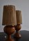 Finnish Modernist Pinewood Table Lamps with Straw Shades, 1940s, Set of 2 5