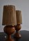Finnish Modernist Pinewood Table Lamps with Straw Shades, 1940s, Set of 2, Image 5