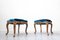 Louis XV Style Contemporary Blue Velvet Stools, Belgium, Set of 2 2