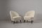 Scandinavian Mid-Century Modern White Sheepskin Lounge Chairs by Arne Norell, Set of 2 2