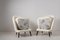 Scandinavian Mid-Century Modern White Sheepskin Lounge Chairs by Arne Norell, Set of 2 10