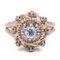 18k Two-Tone Gold Ring with Central Brilliant Cut Diamond, 1930s 1