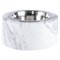 Rounded White Carrara Marble Cat or Dog Bowl from FiammettaV Home Collection 1