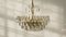 Large Mid-Century Brass and Crystal Glass Ceiling Lamp from Palwa 1