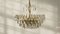 Large Mid-Century Brass and Crystal Glass Ceiling Lamp from Palwa, Image 1