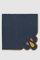 DROPS Navy/Mustard Embroidered Linen Napkin from Los Encajeros, Image 1