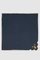 DROPS Navy/Mustard Embroidered Linen Napkin from Los Encajeros, Image 3