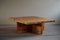 Swedish Modern Brutalist Solid Pine Coffee Table by Sven Larsson, 1970s 3