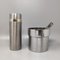 Cocktail Shaker in Gold 24k & Stainless Steel with Ice Bucket from Piazza, Italy, Set of 2 1