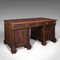 Large Victorian English Gothic Revival Pedestal Desk in Oak, 1870s, Image 1