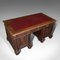 Large Victorian English Gothic Revival Pedestal Desk in Oak, 1870s, Image 7