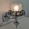 Modernist Chromed Metal and Bubble Glass Wall Lamp, 1970s 5