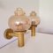 Large Mid-Century Modern Metal and Hand-Blown Glass Wall Lamps, 1960s, Set of 2, Image 6