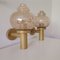 Large Mid-Century Modern Metal and Hand-Blown Glass Wall Lamps, 1960s, Set of 2, Image 8