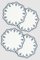 Drops White/Navy Embroidered Linen Coasters by Los Encajeros, Set of 4, Image 1
