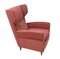 Vintage Red Velvet Armchair with Wooden Structure by Paolo Buffa, Italy, Image 3