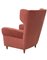 Vintage Red Velvet Armchair with Wooden Structure by Paolo Buffa, Italy, Image 5
