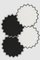 Posavasos Triangu de lino en negro y gris de Los Encajeros. Juego de 4, Imagen 1