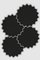 Posavasos Triangu de lino en blanco y negro de Los Encajeros. Juego de 4, Imagen 1