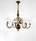 Vintage Brass 8-Light Chandelier with Murano Glass Lampshades, Italy 2