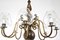 Vintage Brass 8-Light Chandelier with Murano Glass Lampshades, Italy 5