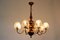 Vintage Brass 8-Light Chandelier with Murano Glass Lampshades, Italy 3